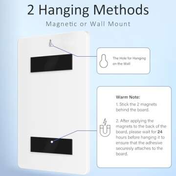 Chore Chart for Kids Dry Erase Chore Board ADHD Tools for Kids to Do List Checklist Task Board Routine Chart Planning Board for Fridge with 10 Sliders and Magnetic Marker, White and Rainbow, 1 Pack