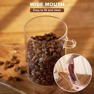 FyndraX Elegant Glass Storage Jars with Bamboo Lids 15 Oz