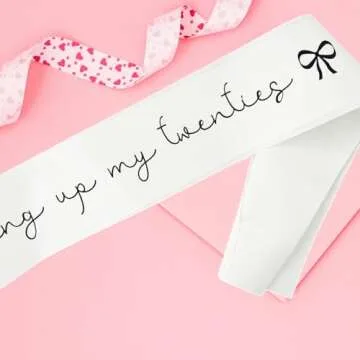 Magnusson's Garden Tying Up My Twenties Sash, RIP 20s Birthday Sash, Coquette Bow Party Supplies, Black Bow Themed Happy 30th Birthday Decorations