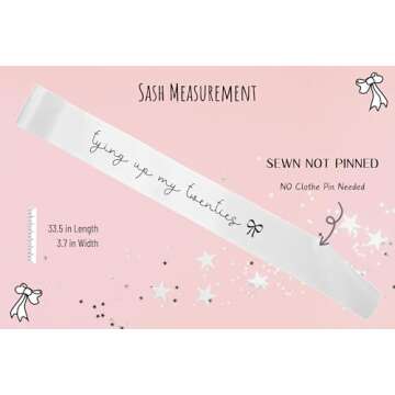 Magnusson's Garden Tying Up My Twenties Sash, RIP 20s Birthday Sash, Coquette Bow Party Supplies, Black Bow Themed Happy 30th Birthday Decorations