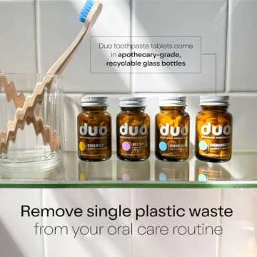 Duo Immunity Toothpaste Tablets | Vitamin D3 + B12 w/Nano-Hydroxyapatite (nHa) - Whitening, Remineralize & Reduce Sensitivity | Sustainable & Plastic Free | Wild Mint w/Sage, 1 Bottle/ 62 Tablets