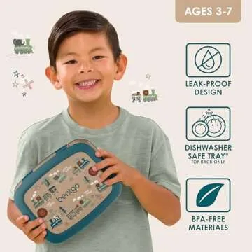 Bentgo Kids Prints Leak-Proof, 5-Compartment Bento-Style Kids Lunch Box - Ideal Portion Sizes for Ag...