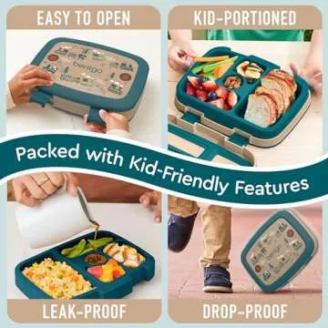 Bentgo Kids Prints Leak-Proof, 5-Compartment Bento-Style Kids Lunch Box - Ideal Portion Sizes for Ages 3-7, Durable, Drop-Proof, Dishwasher Safe, & Made with BPA-Free Materials (Trains)
