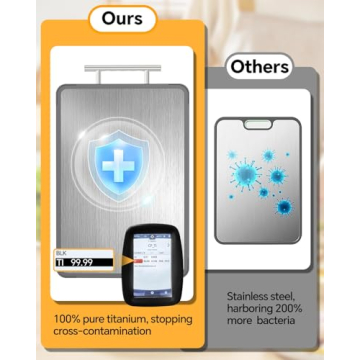 Double-Sided Titanium & Bamboo Cutting Board for Kitchen