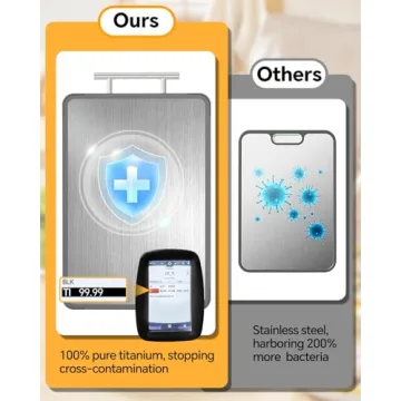 Double-Sided Titanium & Bamboo Cutting Board for Kitchen