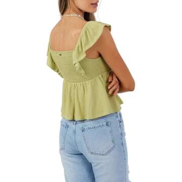Womens Katharine Short Sleeve Top, Palm, M