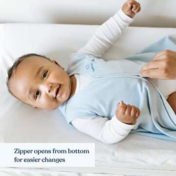 HALO SleepSack, 100% Cotton Wearable Blanket, Swaddle Transition Sleeping Bag, TOG 0.5, Baby Blue, Large, 12-18 Months