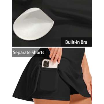 Square Neck Tennis Dresses for Women Athletic Golf Dress