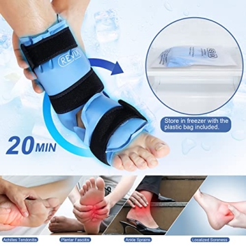 REVIX Ankle Ice Pack Wrap for Foot Pain Relief