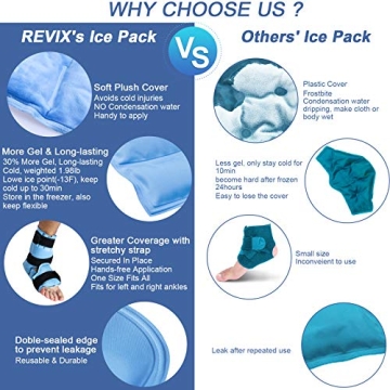 REVIX Ankle Ice Pack Wrap for Foot Pain Relief
