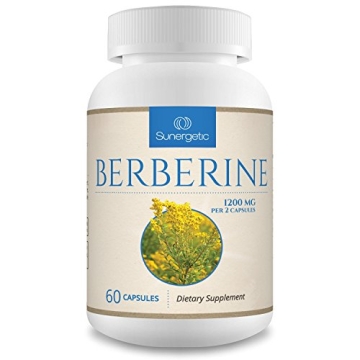 Sunergetic Premium Berberine Supplement - 1200mg Per Serving - Non-GMO Immune Support - 60 Capsules