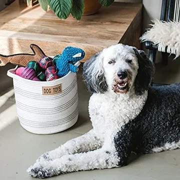 Midlee Dog Toy Cotton Basket - Stylish Storage for Pets