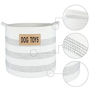 Midlee Dog Toy Cotton Basket - Stylish Storage for Pets