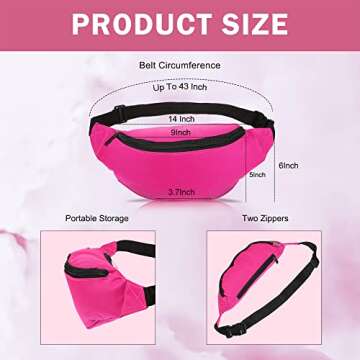 Aliceset 80s Neon Fanny Pack - Stylish Lightweight Belt Bag