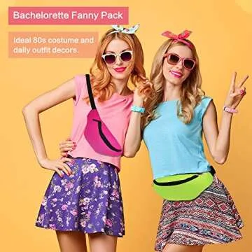 Aliceset 80s Neon Fanny Pack - Stylish Lightweight Belt Bag