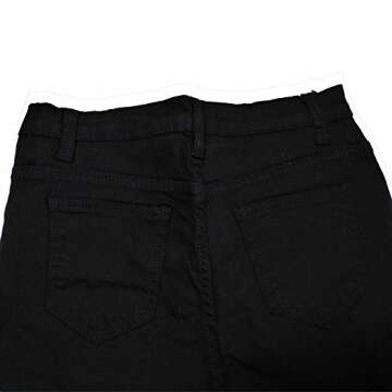 VICVIK High Waist Women Knee Skinny Denim Distressed Ripped Boyfriend Jeans (M, Black)