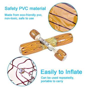 FUDOSAN Inflatable Pool Floats Pool Party Play Boat Raft Collision Toys Wood Grain Seat Mounts Water Swimming Floating Row for Kids/ Adults, Max Weight 160 lbs