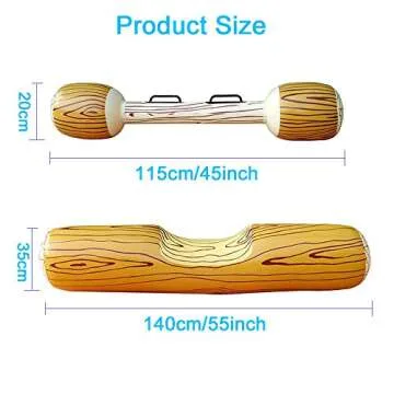 FUDOSAN Inflatable Pool Floats Pool Party Play Boat Raft Collision Toys Wood Grain Seat Mounts Water Swimming Floating Row for Kids/ Adults, Max Weight 160 lbs