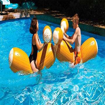 FUDOSAN Inflatable Pool Floats Pool Party Play Boat Raft Collision Toys Wood Grain Seat Mounts Water Swimming Floating Row for Kids/ Adults, Max Weight 160 lbs