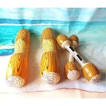 FUDOSAN Inflatable Pool Floats Pool Party Play Boat Raft Collision Toys Wood Grain Seat Mounts Water Swimming Floating Row for Kids/ Adults, Max Weight 160 lbs