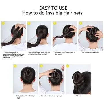 Zonon Bun Hair Nets Invisible Elastic Edge Mesh and U Shaped Pins Set, 50Pcs Individual Package Invisible Hair Nets, 40Pcs U Shaped Pins for Ballet Bun, Sleeping, Women and Wig (Beige)