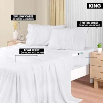 Utopia Bedding King Sheet Set, Soft Microfiber 4 Piece Hotel Luxury Bed Sheets for Women, Men, Kids ...