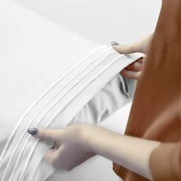 Utopia Bedding King Sheet Set, Soft Microfiber 4 Piece Hotel Luxury Bed Sheets for Women, Men, Kids & Teens with Side Storage Deep Pocket Fitted Sheet - Embroidered Pillow Cases - Flat Sheet (White)