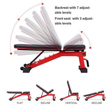 DERACY Adjustable Weight Bench for Home Gym Workouts