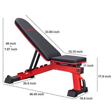 DERACY Adjustable Weight Bench for Home Gym Workouts