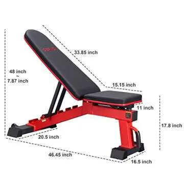 DERACY Adjustable Weight Bench for Home Gym Workouts