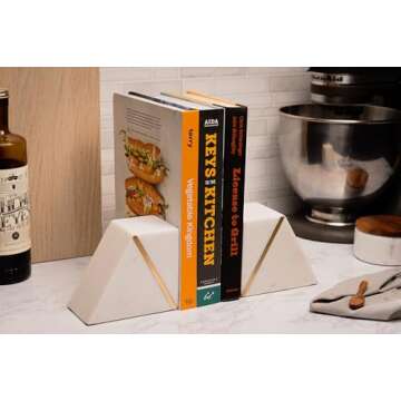 Cork & Mill Decorative Marble Book Ends Set of 2