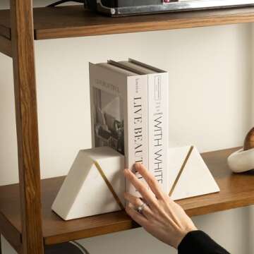 Cork & Mill Decorative Marble Book Ends Set of 2