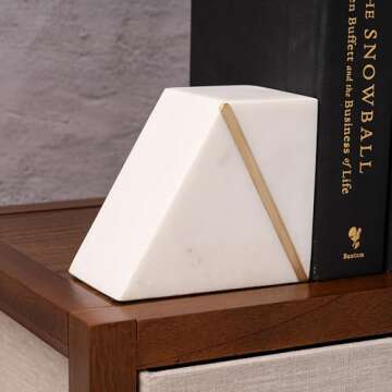 Cork & Mill Decorative Marble Book Ends Set of 2