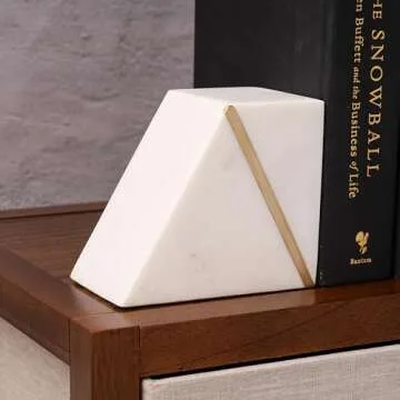Cork & Mill Decorative Marble Book Ends Set of 2