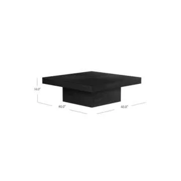 MAKLAINE Modern Wood Cocktail Table in Matte Black Finish