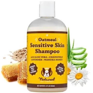 Natural Dog Company Oatmeal Shampoo for Dogs with Sensitive Skin, Ideal Anti Itch Dog Shampoo and Pu...
