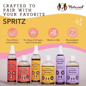 Natural Dog Company Oatmeal Shampoo for Dogs with Sensitive Skin, Ideal Anti Itch Dog Shampoo and Puppy Shampoo Oatmeal Itch Relief Dog Dandruff Shampoo, Aloe Itchy Skin Relief for Dogs 12 oz