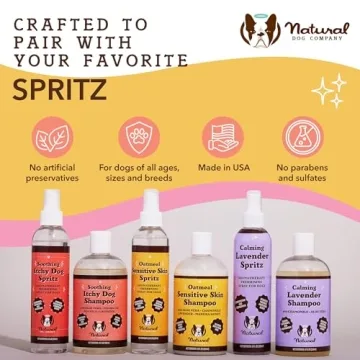 Natural Dog Company Oatmeal Shampoo for Dogs with Sensitive Skin, Ideal Anti Itch Dog Shampoo and Puppy Shampoo Oatmeal Itch Relief Dog Dandruff Shampoo, Aloe Itchy Skin Relief for Dogs 12 oz