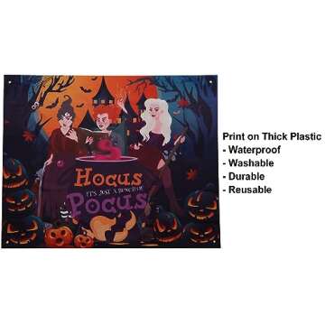 Halloween Trunk or Treat Car Decorations Kit for Suv Banner，Garage Door Car Decorations Haunted House Car Banner Waterproof Archway for Halloween Outdoor Party Supplies