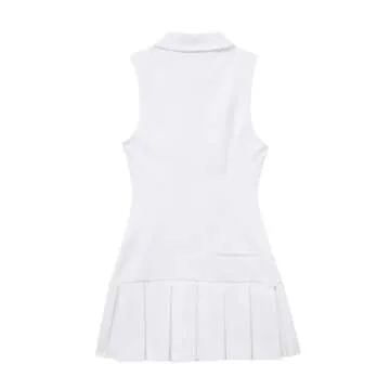 Generic Summer Women Fashion Dress - Elegant Retro Polo Neck Sleeveless Short Jumpsuit