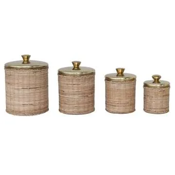 Creative Co-Op Rattan Canisters Set - Stylish & Functional