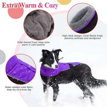 IECOii Reflective Adjustable Winter Dog Coat