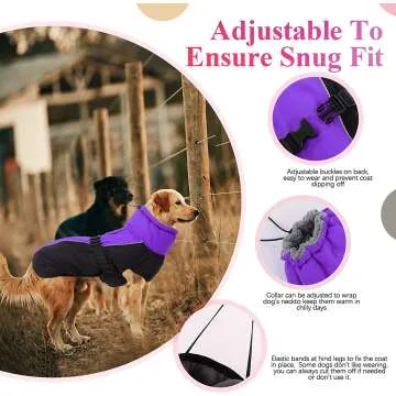 IECOii Reflective Adjustable Winter Dog Coat