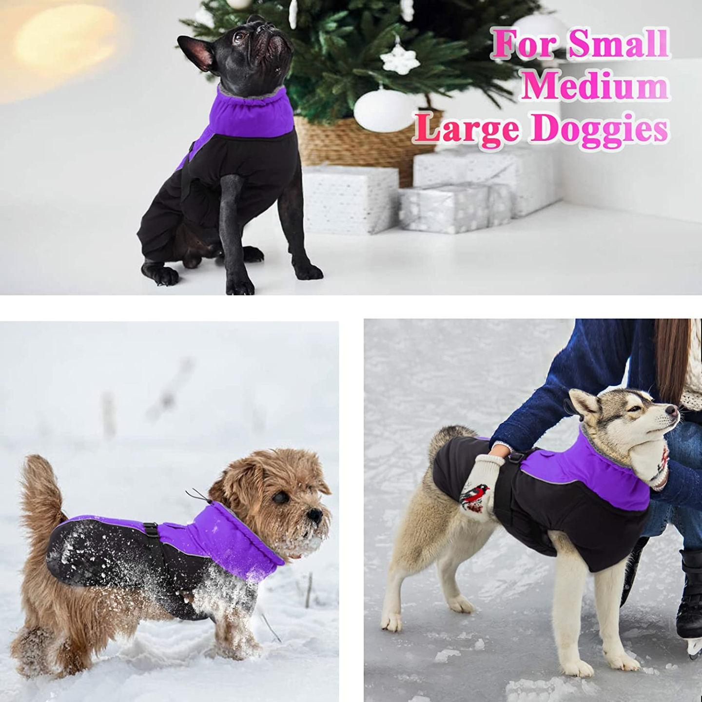 IECOii Reflective Adjustable Winter Dog Coat