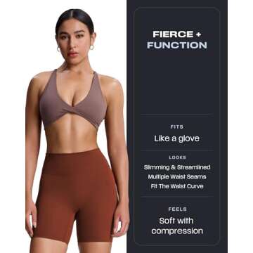 Aoxjox Trinity Workout Biker Shorts for Women - Tummy Control, High Waisted Athletic Gym Shorts 6" (...