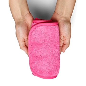 Miracle Face Erase 2 Pack Makeup Remover Face Cloths, Chemical-free, Microfiber, 6 Hair Ties (2 Count, Pink)
