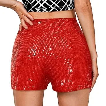 Stylish High Waist Sequin Shorts for Women Party Wear