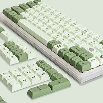 Ussixchare Matcha Keycaps PBT 122-Key Green Gaming keycaps Set XDA Profile Japanese keycaps Dye-Sub ...