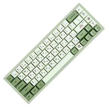 Ussixchare Matcha Keycaps PBT 122-Key Green Gaming keycaps Set XDA Profile Japanese keycaps Dye-Sub ANSI Layout for Cherry MX Keyboard (Matcha)