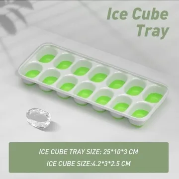 Chefaide Stackable Ice Cube Tray Set - 4 Trays